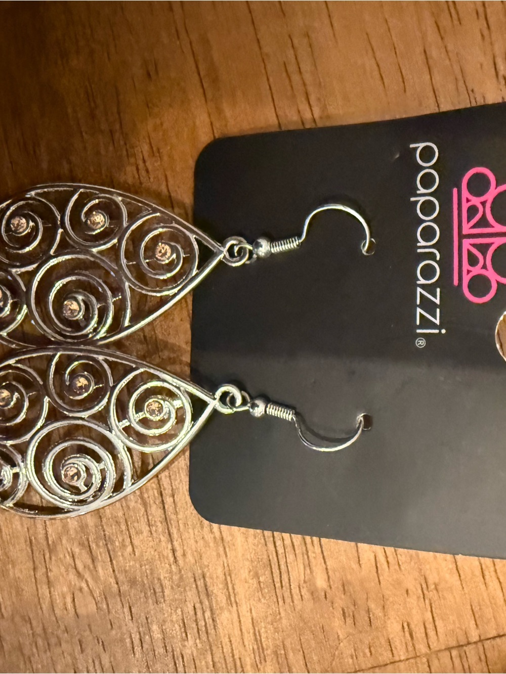 Paparazzi Silver Swirl Filigree Drop Earrings